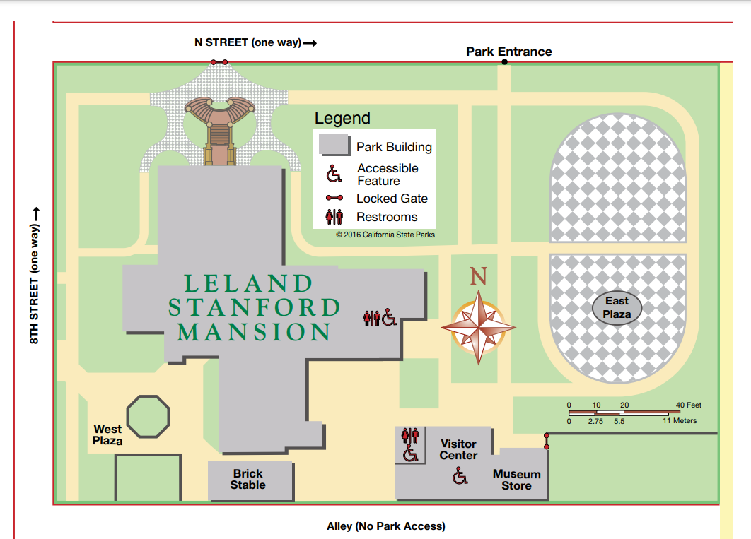 Leland Stanford Mansion Map