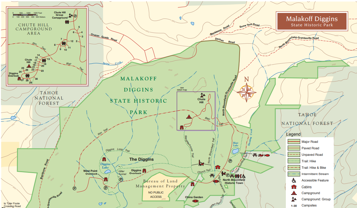 Malakoff Diggins SP Map