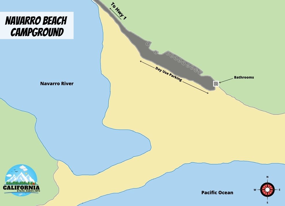 Navarro Beach Campground Map