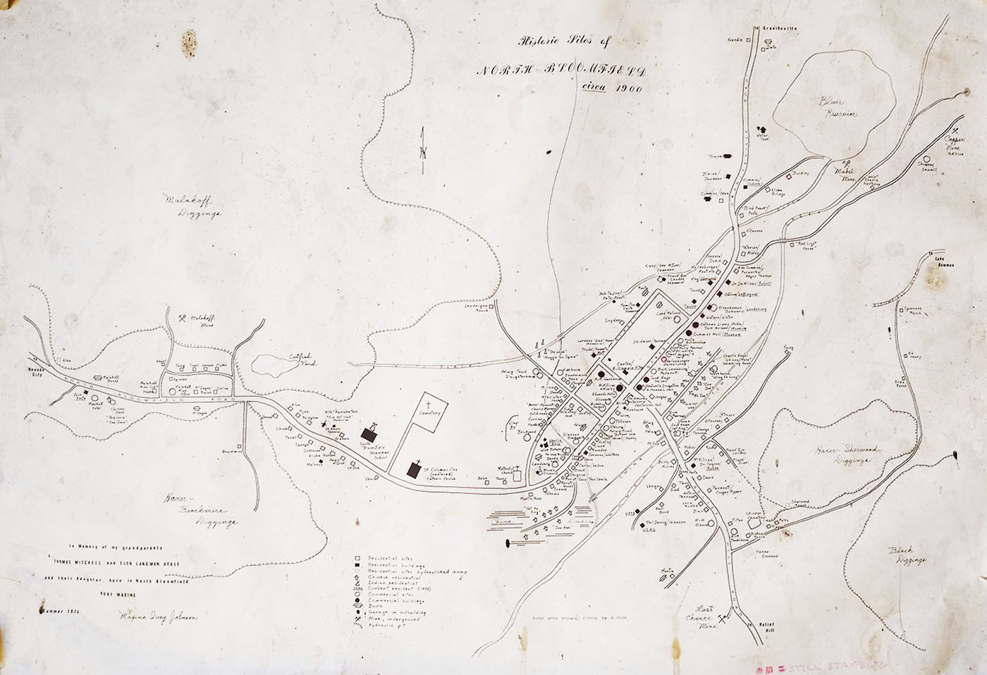 North Bloomfield map circa 1900 with updates1
