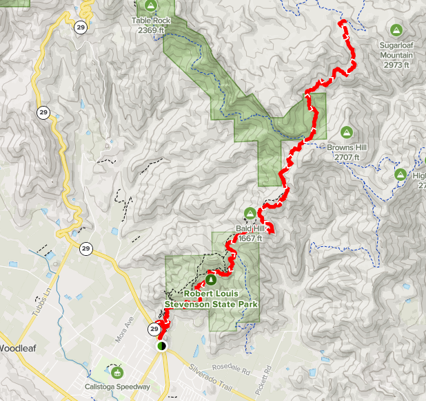 Oat Hill Mine Trail map