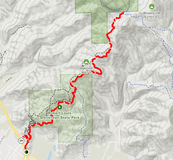 Robert Louis Stevenson to Lower Oat Hill Mine Trail