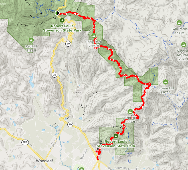 Table Rock and Palisades to Oat Hill Mine trails