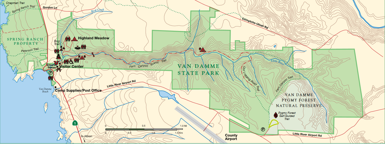 Van Damme State Park Map